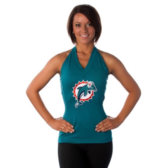 NFL Tops - Miami Dolphins Women’s Green Jersey Halter New